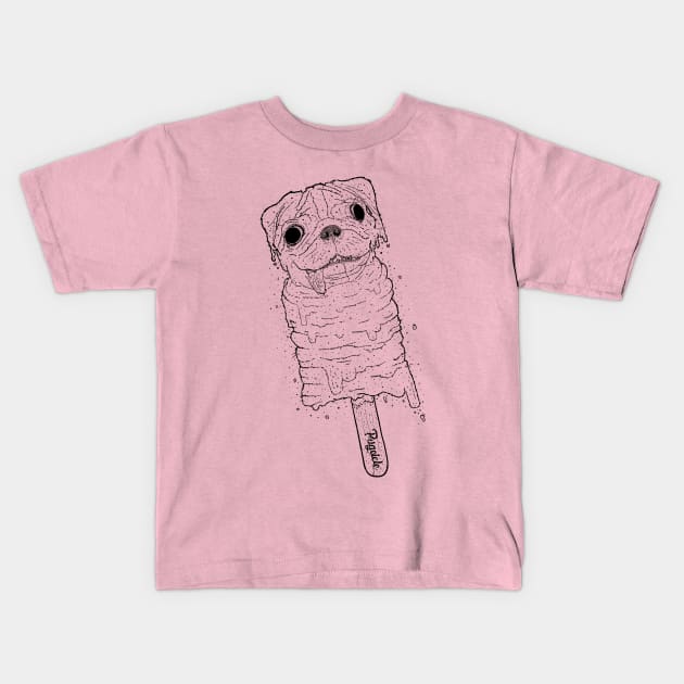 Pugsicle - The Ultimate Pug Popsicle Kids T-Shirt by Marouk